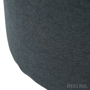 Small Round Grey Fabric Pouffe Footstool for Sofa | 38cm H x 35cm W | Vaneto Stool by REKLINE