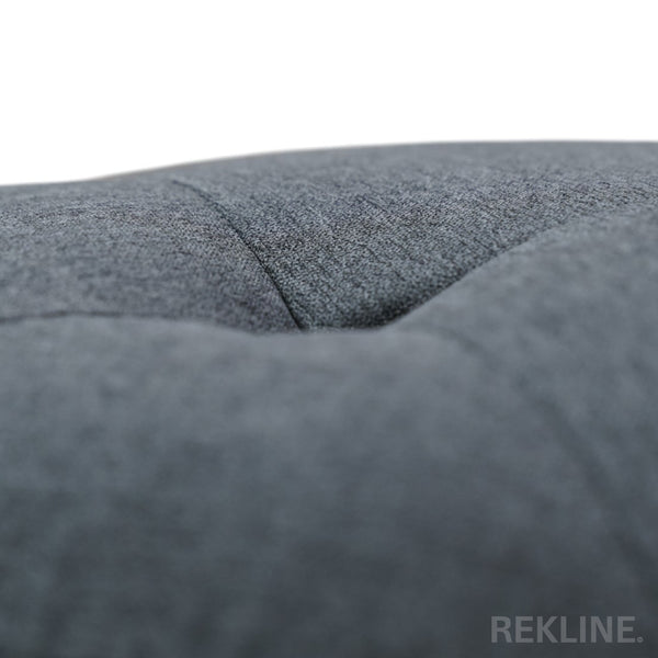 Small Round Grey Fabric Pouffe Footstool for Sofa | 38cm H x 35cm W | Vaneto Stool by REKLINE