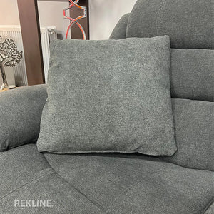 Grey Twilled Fabric Cushions (set of 2) | Small 45cm x 45cm Square Design for Sofa Decor | by REKLINE