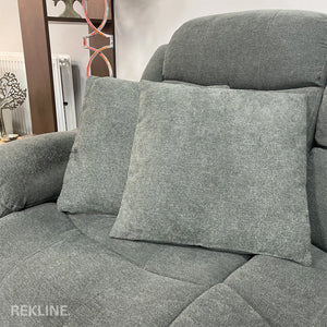 Grey Twilled Fabric Cushions (set of 2) | Small 45cm x 45cm Square Design for Sofa Decor | by REKLINE